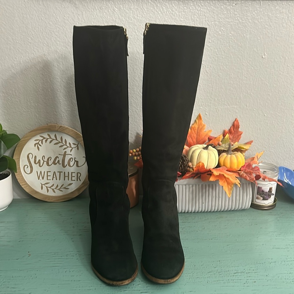 FENDI tall suede wedge boots SZ 35 US 5